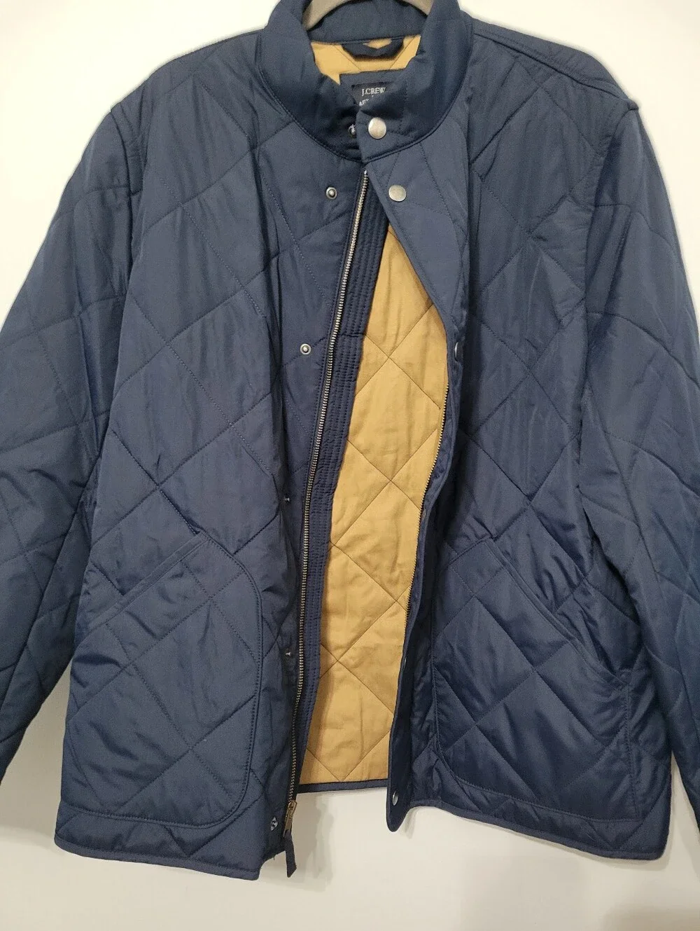 NWT J. Crew Men's Walker Jacket Sz L Navy Quilted Classic Preppy Old Money Fall